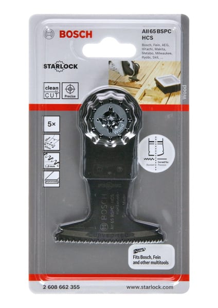 BOSCH HCS Tauchsägeblatt AII 65 BSPC Hard Wood, 40 x 65 mm, 5er-Pack
