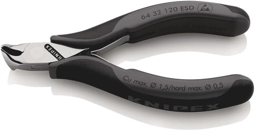 KNIPEX Elektronikvornschn.L.120mm Form 3 Facette ja,kleine spiegelpol.