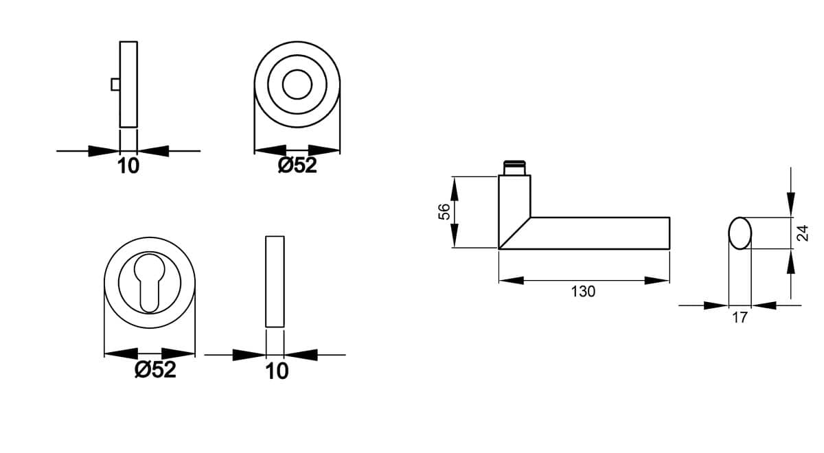 KARCHER DESIGN Drückergarnitur ER37 PZ0 83 - Verona, Profilzylinder, Edelstahl