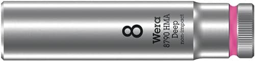 WERA Steckschlüsseleinsatz 8790 HMA Deep Außen-6-kant SW8mm 4-kant 1/4Zoll CrV L.50mm
