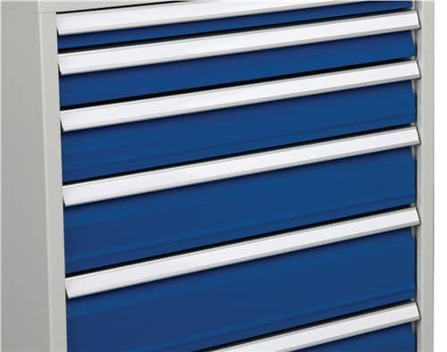 BEDRUNKA+HIRTH Schubladenschrank H1019xB705xT736mm lichtgrau/grau 7 Schubl.Voll.Bedrunka