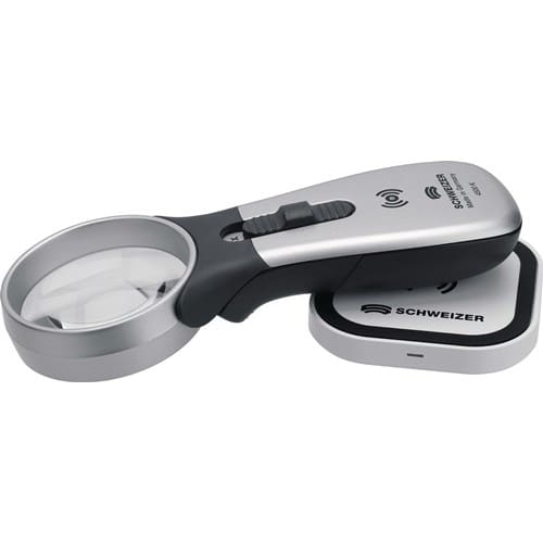 SCHWEIZER Handleuchtlupe Tech-Line Induktion Vergr.4x LED Linsen-Ø 55mm SCHWEIZER