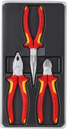 KNIPEX Zangensatz Elektro-Paket Inh.3tlg.VDE verchr.Kunststofftiefziehteil KNIPEX