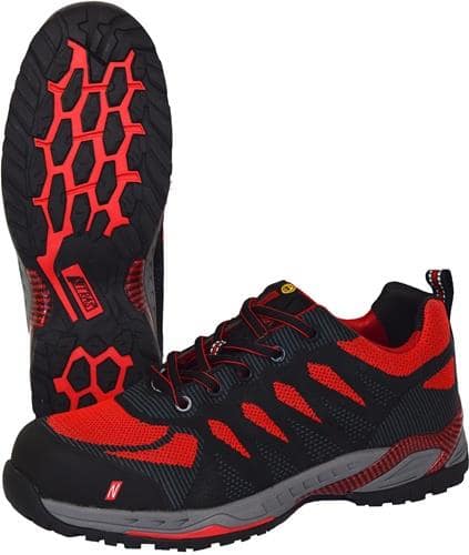 NITRAS Sicherheitsschuh PRO STEP Gr.41 W.11 schwarz/rot S1P SRC EN 20345,EN 61340-4-3