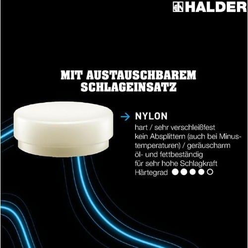 HALDER Schonhammerkopf SUPERCRAFT Kopf-D.100mm Nyl.weiß hart HALDER