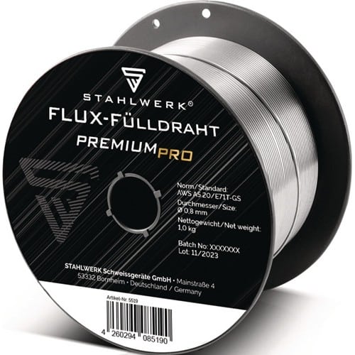 STAHLWERK Fülldraht FLUX E71T-GS D.0,8mm S100/D100 STAHLWERK