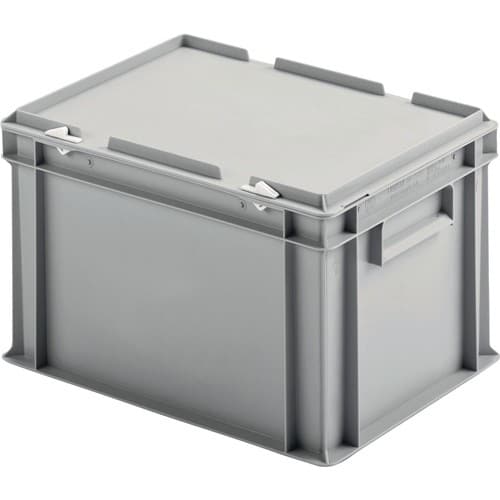 Nordwest Ku.-Koffer UNISTA L400xB300xH249mm PP Scharnierdeckel inkl.Klemmfeder 23l grau