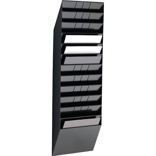 DURABLE Prospekthalter H1045xB348xT95mm Anz.Fächer 12 A4 quer Polystyrol schwarz DURABLE
