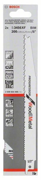 BOSCH Säbelsägeblatt S 3456 XF, Progressor for Wood and Metal, 2er-Pack