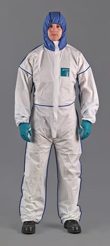 ANSELL Schutzoverall AlphaTec® 1800 Comfort Gr.M weiß/blau PSA III ANSELL