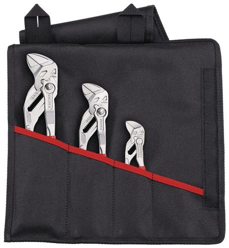 Zangenschlüssel-Set verchromt Rolltasche KNIPEX