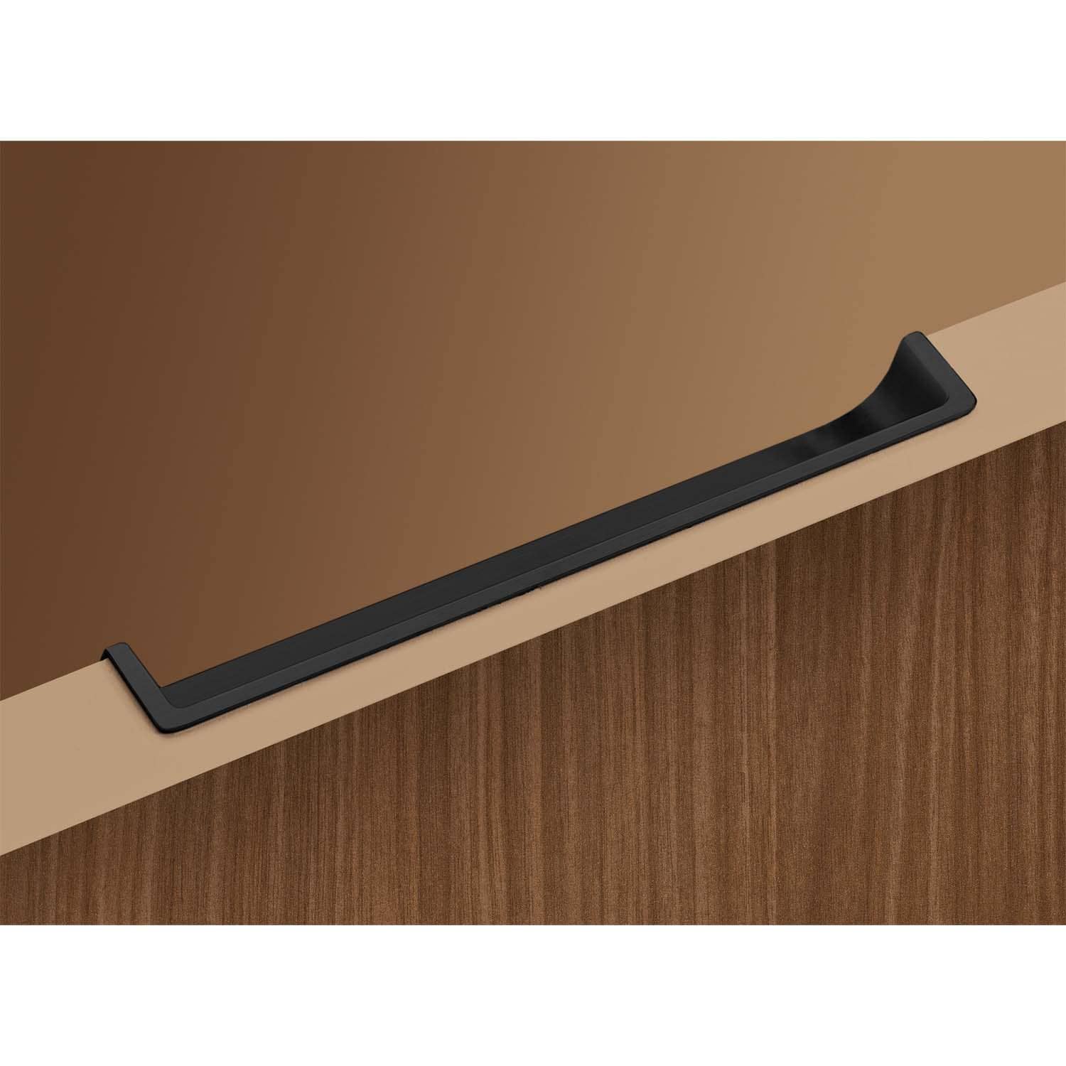 HETTICH Einsetzgriff Genzone, L 134 mm, B 16 mm, H 16 mm, Schwarz matt, 9347581