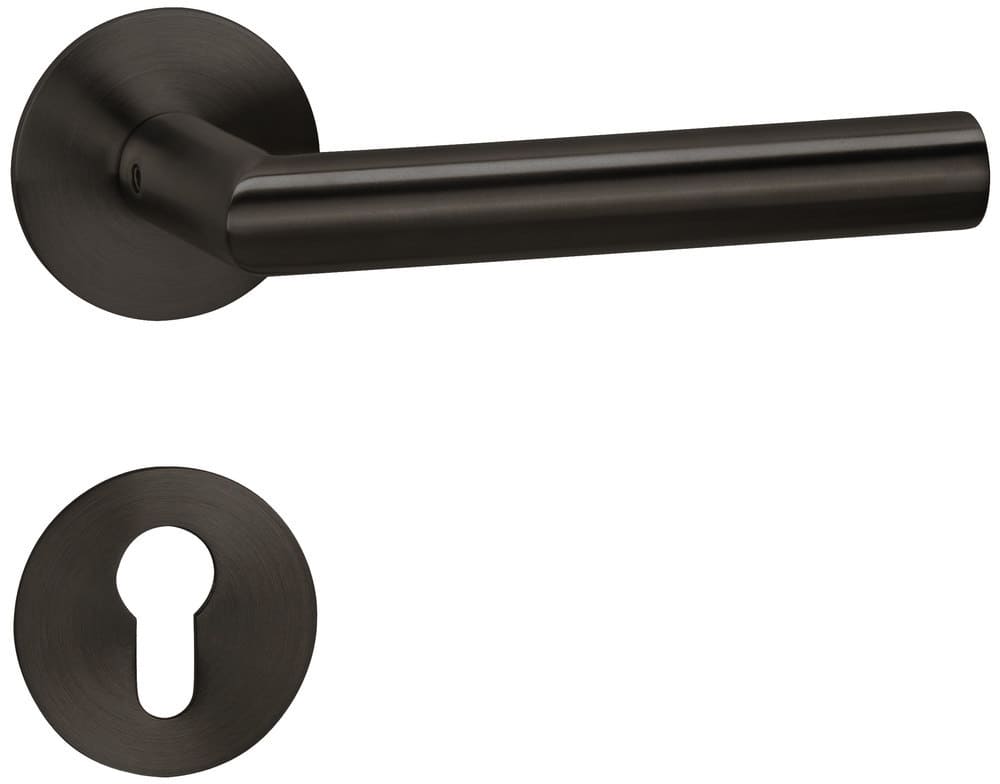 HERMAT Wechselgarnitur mit Rosetten BASIC 02 1802/2636.FL/3127, Edelstahl, , smoke black