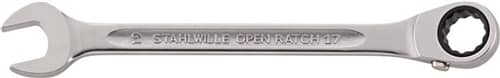 Maulringratschenschlüssel OPEN-RATCH 17 umschaltbar, Ringseite 15 ° STAHLWILLE