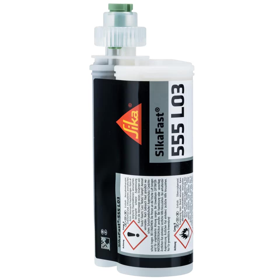 SikaFast-555 L03 – Schnellhärtender 2-K-Strukturklebstoff, 250 ml.