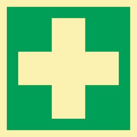 Rettungszeichen ASR A1.3/DIN EN ISO 7010/DIN 67510 L148xB148mm Erste Hilfe Folie