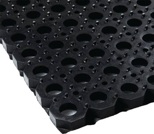 Gum.Wabenmatte B.1m L.1,5m D.22mm schwarz NR/SBR o.Gewebeeinlage