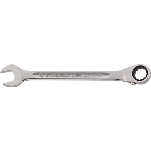 STAHLWILLE Maulringratschenschlüssel OPEN-RATCH 17 SW 11mm L.165mm umschaltbar,Rings.15Grad
