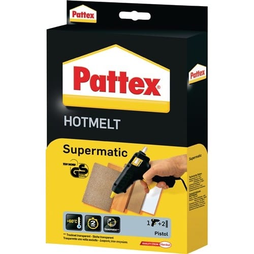 PATTEX Heißklebepistole Supermatic Klebeleistung 4,5 g/min 7-10 min 11mm PATTEX