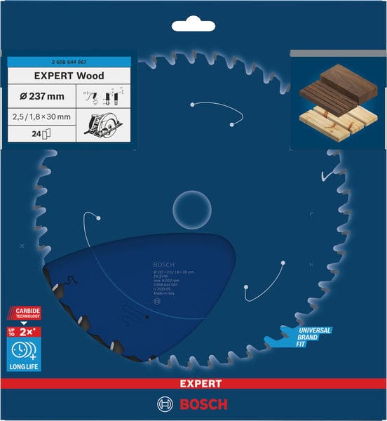 BOSCH Kreissägeblatt Expert for Wood, 237 x 30 x 2,5 mm, 24