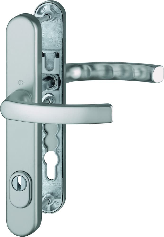 HOPPE® Schutz-Drückergarnitur mit Schmalschild Liège 1540/3359ZA/3357N, ES1, Aluminium, 11623695