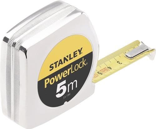 STANLEY Taschenrollbandmaß PowerLock® L.5m B.19mm mm/cm EG II Ku.Clip lose
