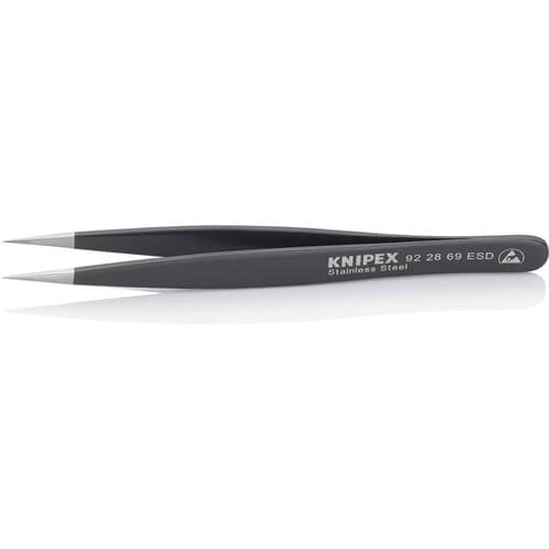 KNIPEX Präzisionspinzette L.130mm ger.kräftig rostfr.antimagn.elektr.ableitend KNIPEX