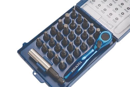 TECWERK Bitsortiment 32-tlg.Schlitz/PH/PZD/T/6KT./Bitknarre TECWERK