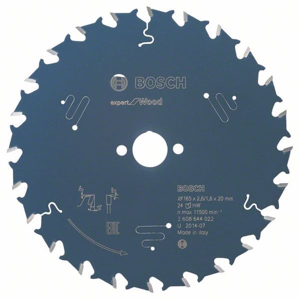 BOSCH Kreissägeblatt Expert for Wood, 165 x 20 x 2,6 mm, 24