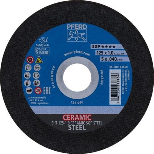 PFERD TOOLS Trennscheibe Ceramic SGP Steel D125x1mm ger.STA Bohr.22,23mm PFERD
