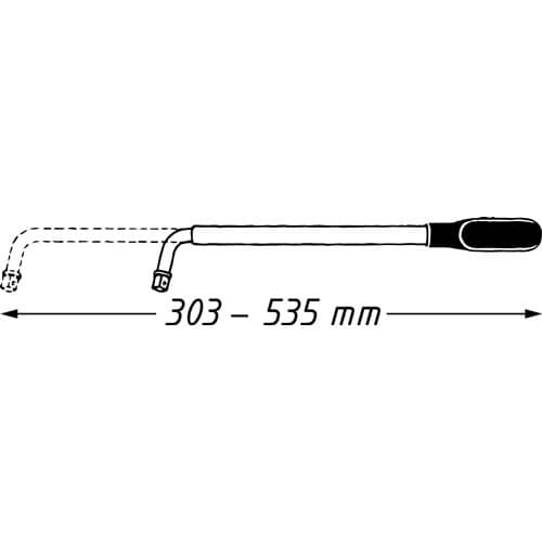 HAZET Radmutternschlüssel 722 12,5 mm(1/2 Zoll) L.min.303mm L.max.535mm HAZET