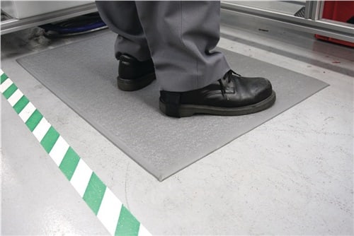 COBA Arbeitsplatzbodenbelag Fertigmatte L900xB600xS9mm grau PVC