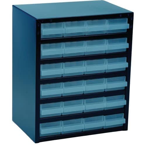 RAACO Kleinteilemagazin B357xT255xH435mm galvanisiertes Stahlbl.24 Schubl.