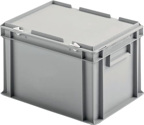 Nordwest Ku.-Koffer UNISTA L400xB300xH249mm PP Scharnierdeckel inkl.Klemmfeder 23l grau