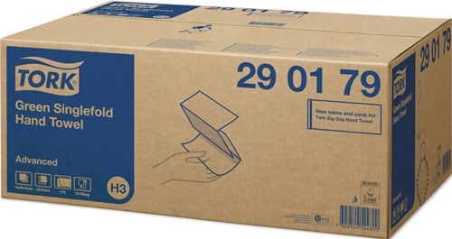 TORK Handtuch TORK 290179 2-lagig,Dekorprägung grün L230xB248mm 15x250 Pk.