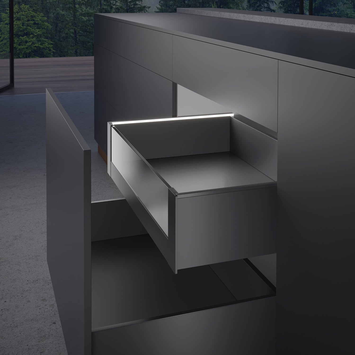 HETTICH AvanTech YOU Set Verbinder für gestaltbare Innenfront, Systemhöhe 187, Für Zarge mit Illumination, 9327222