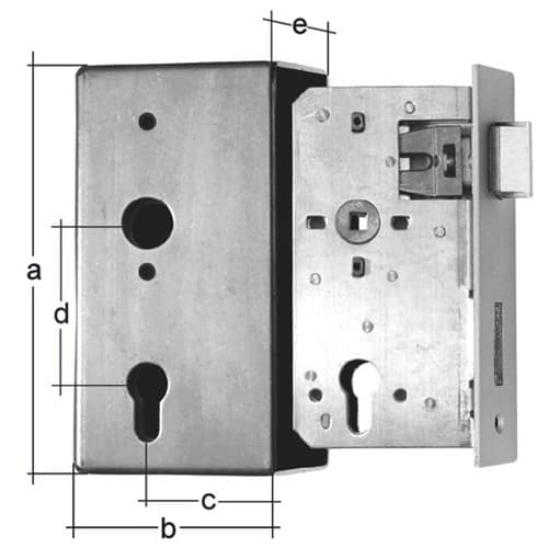 GAH Schlosskasten DIN L/R Maß A185xB90xC55xE34mm Dornm.55mm GAH