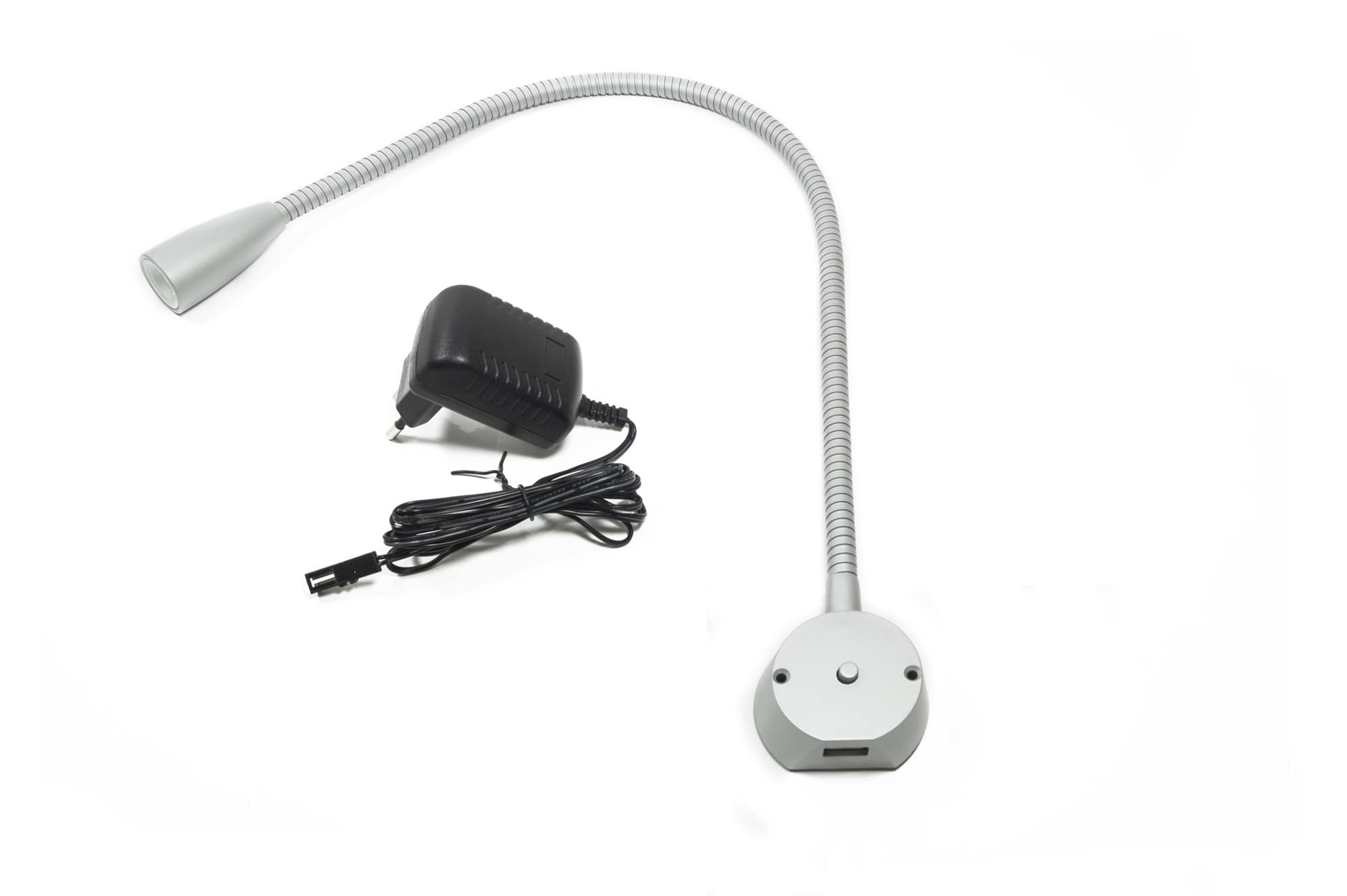 L&S 1-er Set Bettanbauleuchte BU 1 12 V 1,2 W Silber USB + EVG