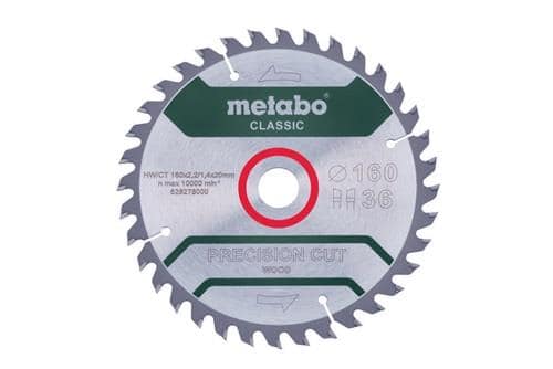 METABO Kreissägeblatt precision cut wood classic D160x2,2/1,4xBohrung20mm Z.36 WZ