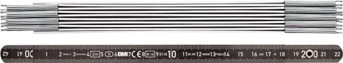 BMI Gliedermaßstab L.2m B.14mm mm/mm EG II Alu.schwarz BMI