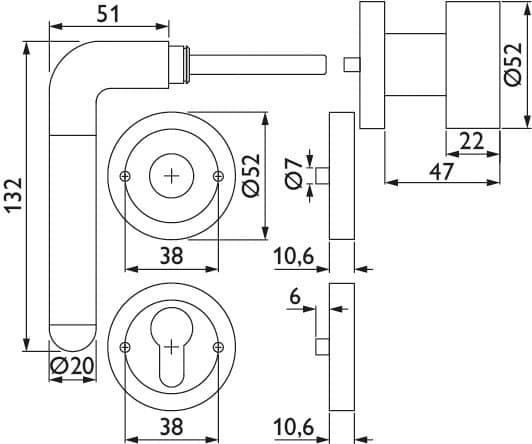 HERMAT Wechselgarnitur mit Rosetten CLUB 1110/2031/3127, Materialkombination