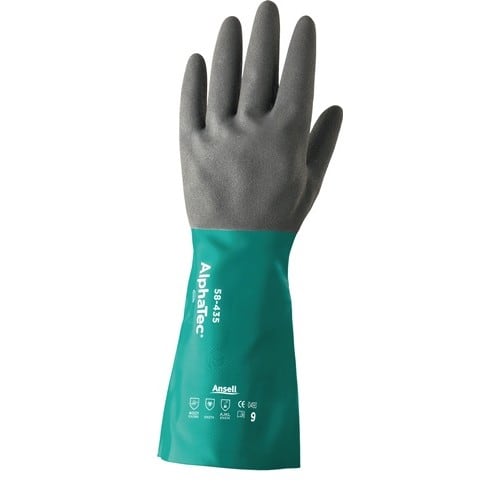 ANSELL Chemiehandschuh AlphaTec 58-435 Gr.9 grün/grau EN 388,EN 374,EN 1149 Kat.III