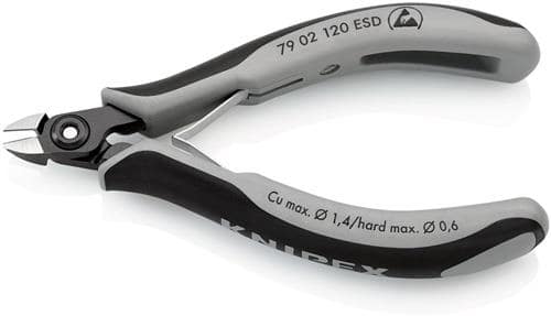 KNIPEX Präzisions-Elektronik-Seitenschneider L.120mm Form 0 Facette ja,sehr kl.pol.