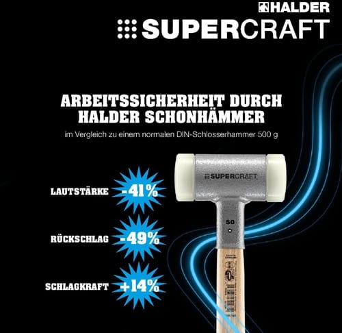 HALDER Vorschlaghammer SUPERCRAFT Kopf-D.100mm L.1000mm rückschlagfrei Kopf-L.300mm