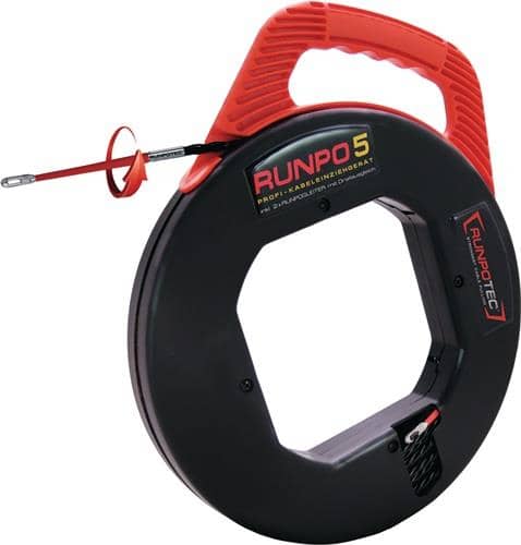 RUNPOTEC Kabeleinziehgerät RP5 Band-L.30m Biege-R.15mm Kabel-D.5,5mm RUNPOTEC