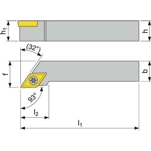 TECWERK Klemmdrehhalter SDJCR2525M11 re.vern.Außen TECWERK