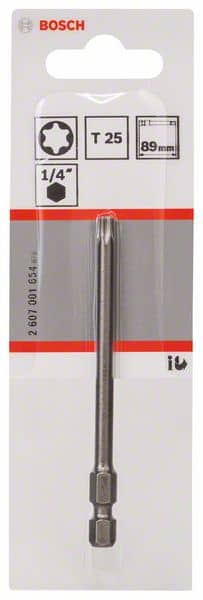 BOSCH Schrauberbit Extra-Hart T25, 89 mm, 1er-Pack