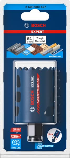 BOSCH EXPERT Tough Material Lochsäge, 51 x 60 mm. Für Dreh- und Schlagbohrer