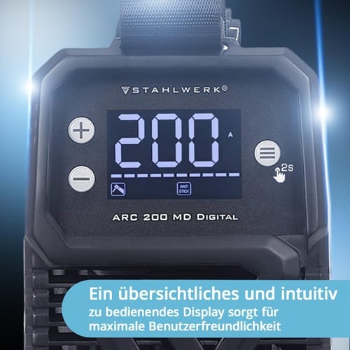 STAHLWERK Elektrodenschweißgerät ARC 200 MD Digital m.Zub.10-200 A STAHLWERK
