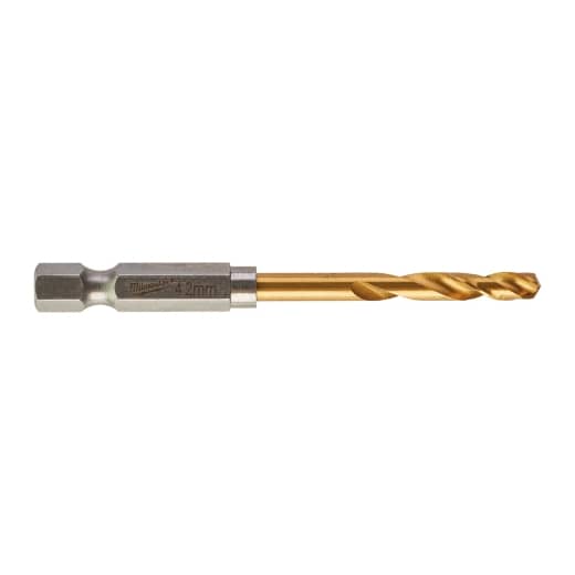 MILWAUKEE 4,2 x 74 mm SHOCKWAVE Metallbohrer HSS-G RED HEX Titan 1/4"